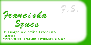 franciska szucs business card
