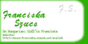 franciska szucs business card